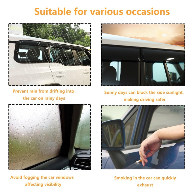 Car Side Window Visor Deflector Compatible with Toyota Land Cruiser