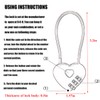 LITAITAI Heart Shaped Padlock,Love Padlock,Small LockerLocks,Love Lock for Jewelry Storage