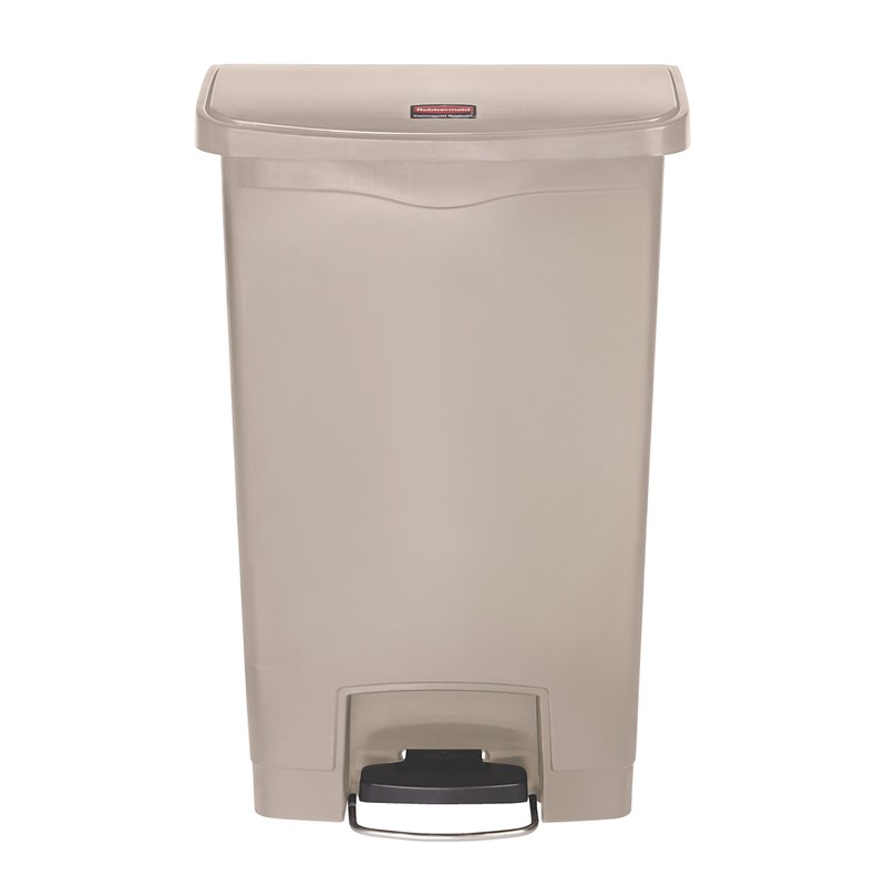 Rubbermaid Commercial Products STREAMLINE Plastic Front Step Step-On-Trash/Garbage Can/Bin, 13