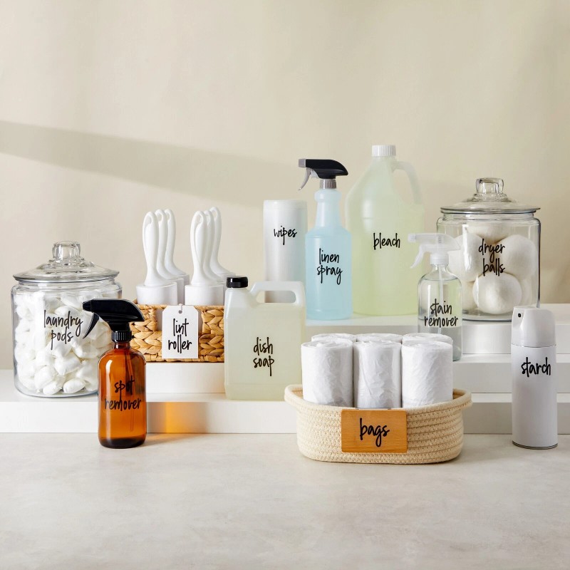 Talented Kitchen 141 Laundry Stickers, Bathroom Labels for Home Organization