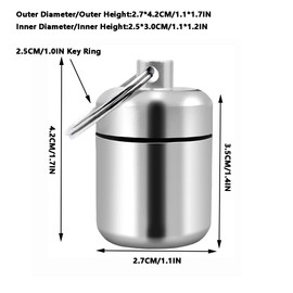 4pcs Pill Box Key Ring Waterproof Aluminium Portable Pill Box Key Ring Small Pill Box Key Ring Tablet Box for Travel Camping Fishing Storage (4 Colours)