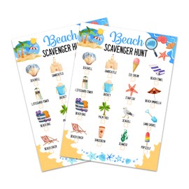 Beach Scavenger Hunt Cards Set Of 25 Pcs, Camping Scavenger Hunt Game, Outdoor Scavenger Hunts, Outdoor Holiday Party Game Find And Seek Camping Activity, Holiday Party Games For Family Friend, A04
