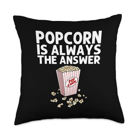 Best Popcorn Box Game Show Pop Snack Accessories Cool Popcorn Gift for Men Women Corn Kernel Movie Night Food Throw Pillow, 18x18, Multicolor