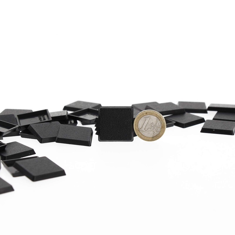 Evemodel 40PCS 25mm Square Black Miniature Model Bases for Tabletop