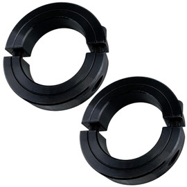ZXTDBMBB 1-1/2" Bore 2-3/8" OD Double Opening Clamp-On Set Screw Collar with Black Oxide Coating for Construction, Engineering Machinery and Marine (2Pcs)
