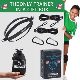 OVANTO Volleyball Training Equipment Aid – Solo Volleyball Equipment in 4 Styles to Serve, Spike, Set and Pass Like a Pro - Adjustable Volleyball Practice Equipment Gift for Beginners & Experts