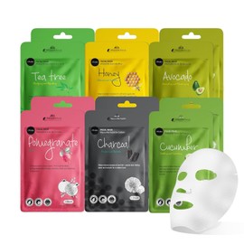Celavi Essence Facial Mask Paper Sheet Korea Skincare Moisturizing 12 Packs (Mixed - 2 Packs Each) 1 Count / 셀라비 에센스 페이셜 마스크 종이 시트 코리아 스킨케어 보습 12팩 (혼합 - 각 2팩) 1 Count