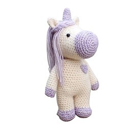 hardicraft Crochet Kit for DIY with Instructions and Material for Dolly Unicorn, Approx. 20 cm