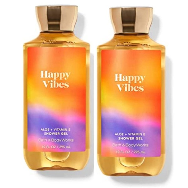 Bath & Body Works Happy Vibes Shower Gel Gift Sets For Women 10 Oz 2 Pack (Happy Vibes)