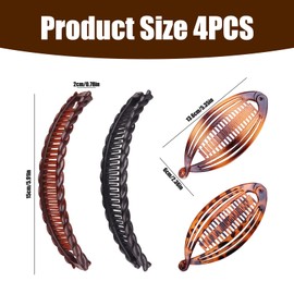 Pack of 4 Banana Clips, Banana Hair Clips, Women's Large Hair Banana Hair Clips, Thick Banana Hair Clips, Thin Hairstyle for Hair Clip, Banana Clips, African Banana Hair Pin