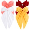 Velscrun Hair Bows for Women Girls, 4Pcs White Red Yellow