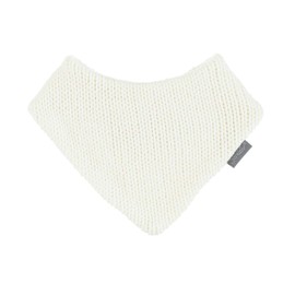 Sterntaler - Girls Boys Baby Winter Triangular Scarf Lined Microfleece with Velcro Fastening Plain Knitted Beige – 4102070-Ecru - Beige - 1