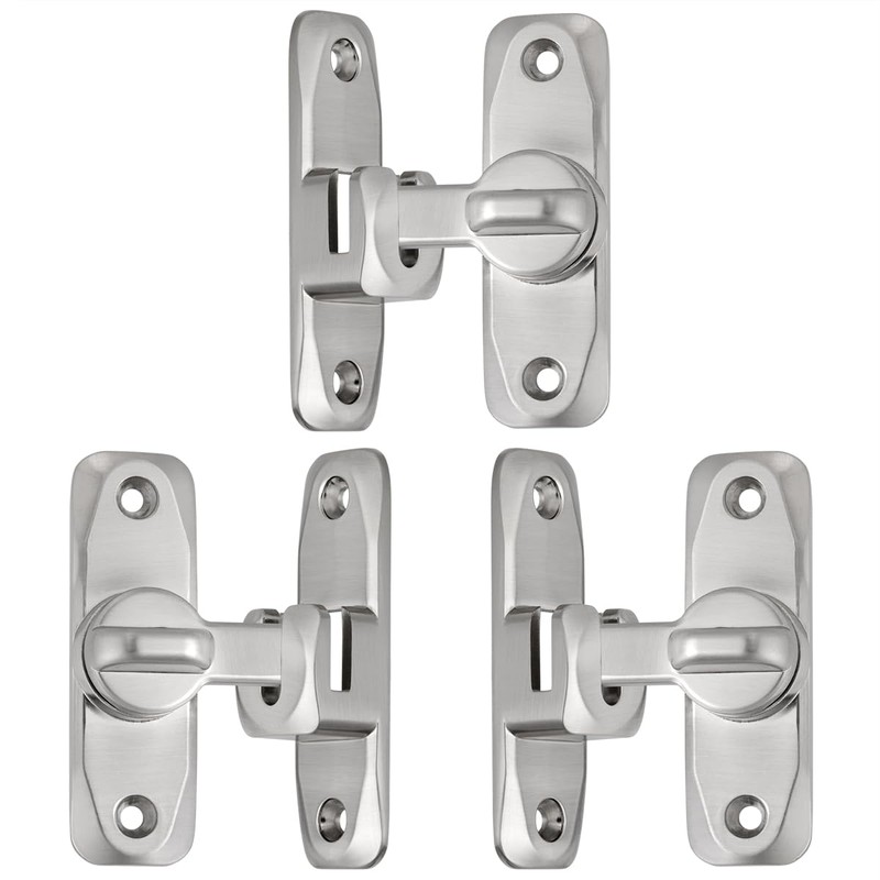 INIRET 3 Pack Barn Door Latches - Silver 90/180 Degree