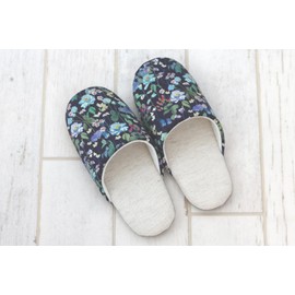 DDintex DDintex FLORET LONDON Slippers 02 Fairy Tail Forest Navy 9.1 - 9.8 inches (23 - 25 cm) [With Liberty Print]
