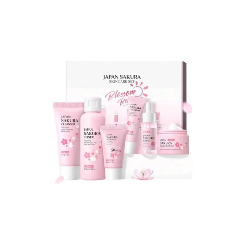 Set Skincare Japan Sakura 6 Pzs Piel Joven Y Radiante