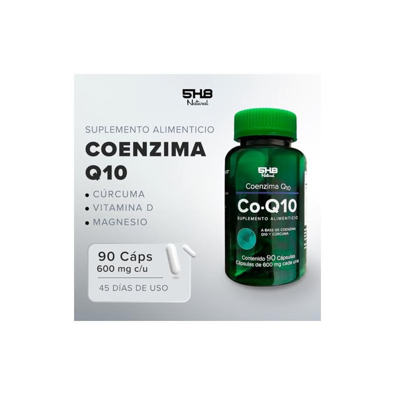Coenzima Q10 Con Magnesio, Cúrcuma Y Vitamina D 5H8 NUTRITION