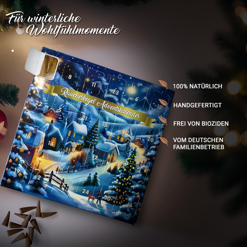 Luxflair Incense Cones Advent Calendar, 24 Fragrances (Total 48 Cones),