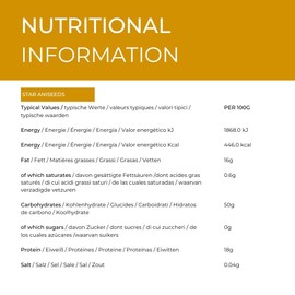 Hides Fine Foods - Star Aniseeds (Star Anise) 500g - GMO Free - Suitable for Vegetarians - Spice Staple -Southeast Asian Cuisine - Chinese Cooking - Vietnamese Cooking