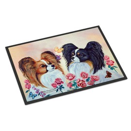 Caroline's Treasures 7272MAT Papillon Door Mat Indoor Rug or Outdoor Welcome Mat 18X27 Doormat, 18H X 27W, Multicolor