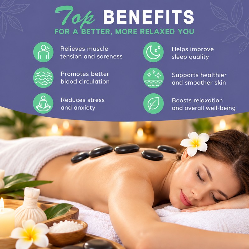 Hot Stone Massage Set for Neck & Back – 20-Piece