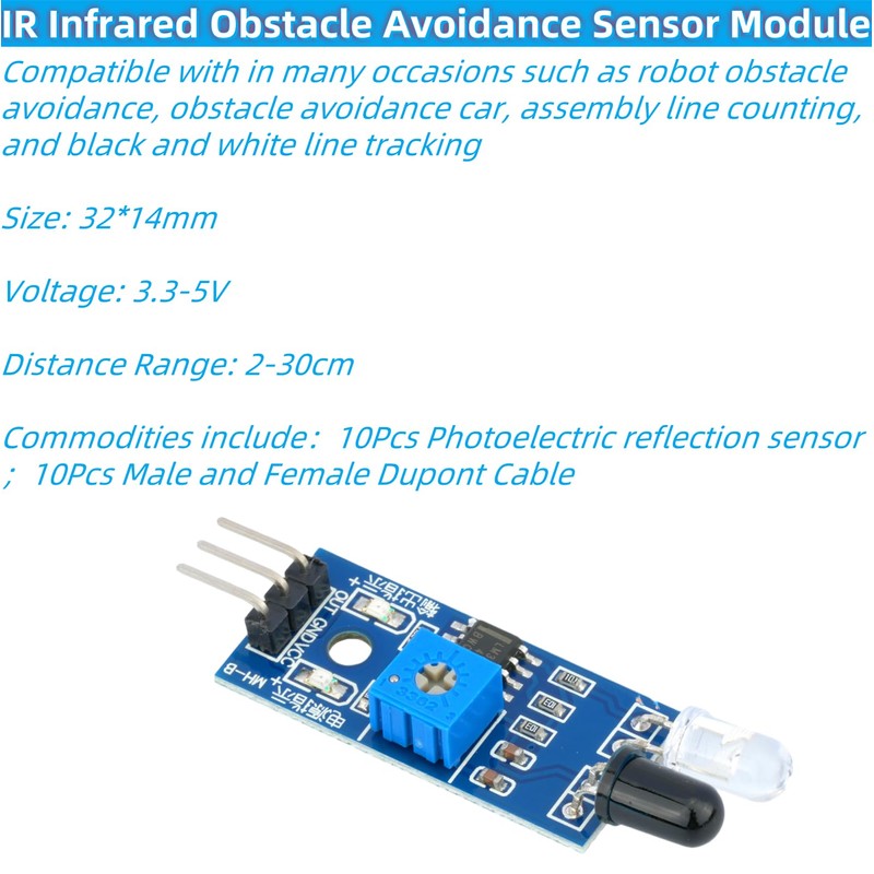 MTDELE 10Pcs IR Sensor Infrared Sensing Sweep Proximity Sensor Module