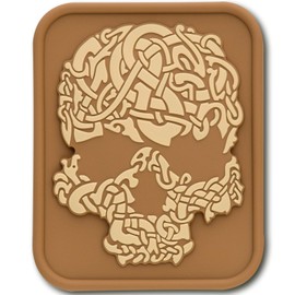 M-Tac Morale Patch - PVC 3D Military Tactical Patch - Viking Skull (Coyote Tan)