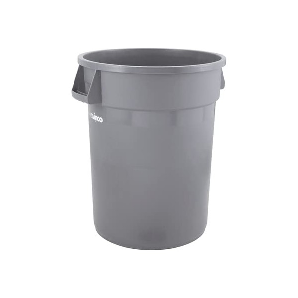 Winco Heavy-Duty Round Waste Container/Trash Can, 32 Gallon, Gray