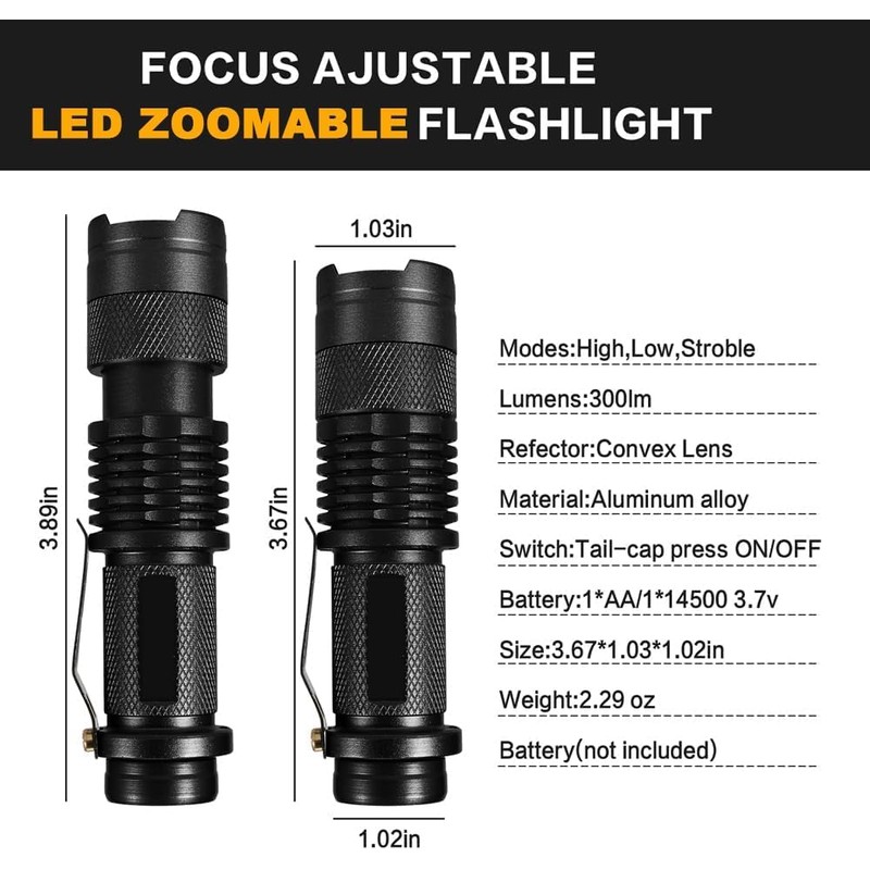 MODOAO 3 Pack Tactical Flashlight with Red Blue Green LED,