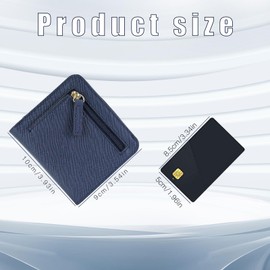 MultiValue RFID Small Wallets for Women, Bifold PU Leather Credit Card Holder Multi-Slot Slim Card Holder with Mini Coin Purse for Cash ID Card (Blue)