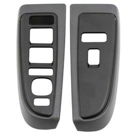 Parts N Go 2003-2007 Silverado Sierra Door Window Switch Bezel Dark Gray Panel Trim Pair Right & Left Side - 89045128, 89045121