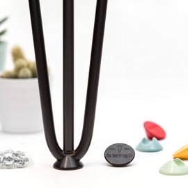[HLC] 4 x Hairpin Leg Protector Feet - Fits 10mm and 12mm Hairpin Legs - Protects delicate floors [Black]