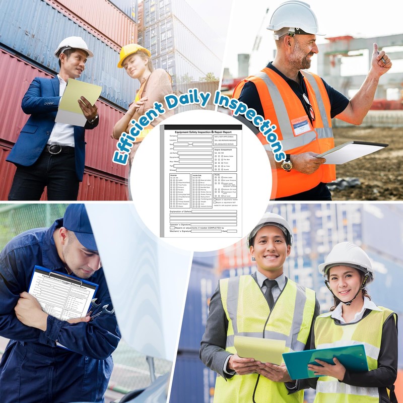 10 Pack 5.5" x 8.5" Equipment Safety Inspection Report Detailed
