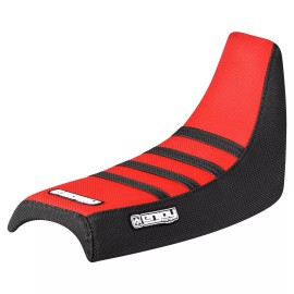 Yamaha PW 50  High Traction Gripper Seat Cover  BLACK/ RED/ BLACK ribs #91