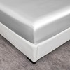 DuShow Satin Fitted Sheet King White,Silky Deep Pocket Satin Bed