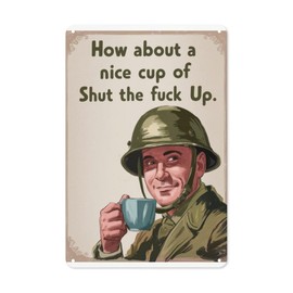 Sarcastic Coffee Tin Sign 8X12IN Edgy Metal Wall Art for Office Break Room, Bar & Millennial Apartment Decor