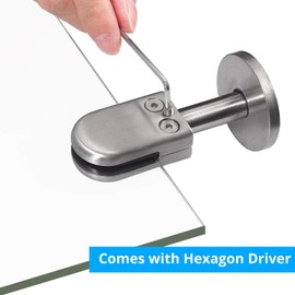 Proster Glass Clamp 4PCS 8mm Glass 40mm Rod Stainless Steel 304 Glass Clip Clamp Glass Balustrade Clamp Adjustable Glass Clip for Staircase Handrail Balustrade Fence