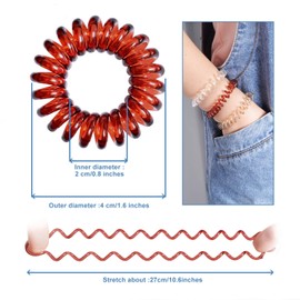 hupos Spiral Hair Ties, 12Pcs Plastic Hair Coil Bands, Spiral Ponytail Holder Phone Cord Bobbles Bands Set for Women Girls Hair Accessories