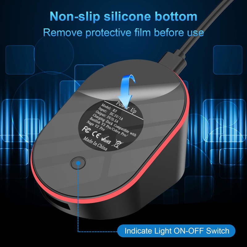 Soarking Compact Magnetic Computer Mouse Charging Dock R3 for Razer