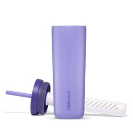 LifeStraw Go Series Tumbler – Double Wall Insulated Stainless Steel Water Filter, Thistle Purple, Designed for Everyday Use, Removes Bacteria, Parasites, Microplastics, and Improves Taste