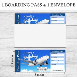 Birthday Boarding Pass Gift Ticket, Surprise Trip Reveal Ideas, Birthday Christmas Anniversary Valentine's Gifts, Fake Plane Tickets, 1 PC (A02)