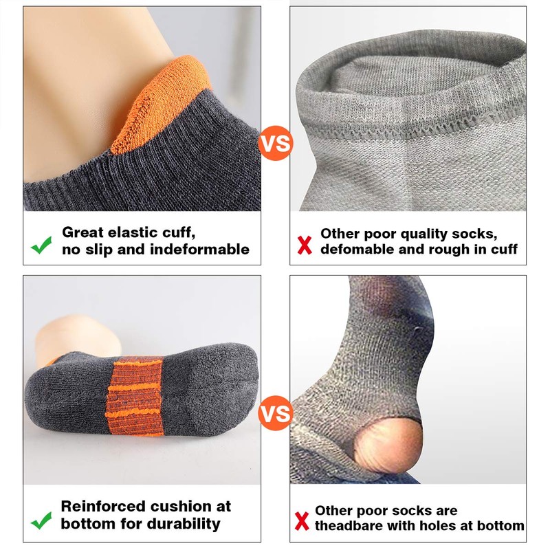 JOYNÉE Men’s Athletic Socks Low Cut Cushion Running Socks Breathable