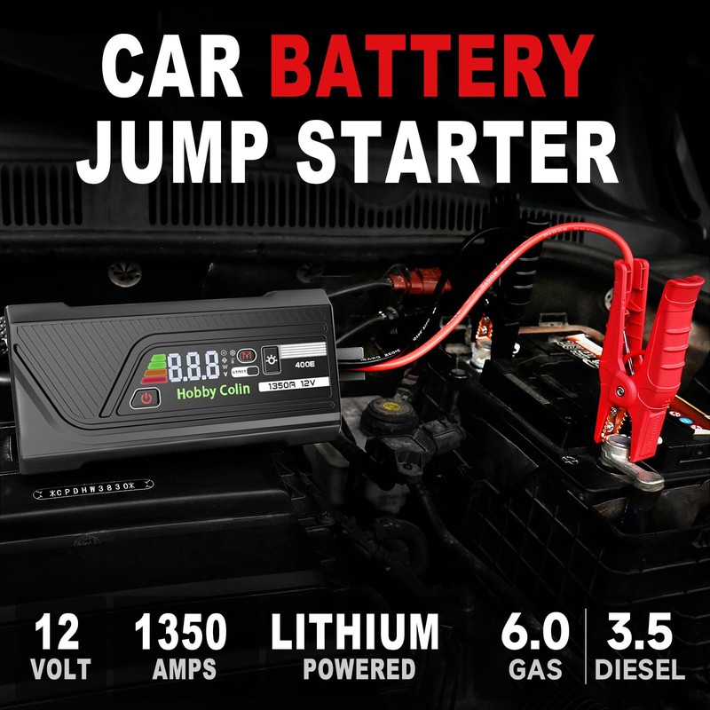 Hobby Colin 400E Car Jump Starter 12V 1350A Peak 1600mAh