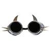 Cyber Steampunk Goggles Silver Devil Spike Biker Gothic Rave Aviator