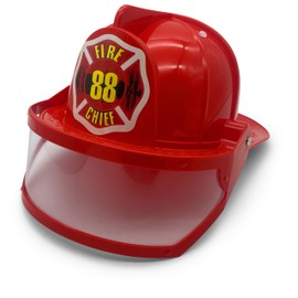 BestSaller 1411 Children's Fire Brigade Helmet with Visor, Red + Sticker Fire Chief