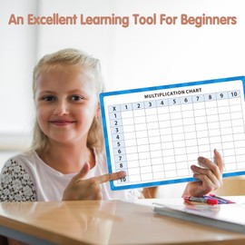 Dry Erase Multiplication Chart, 9" x 12" Multiplication Table Double-Sided Times Table, Large Learning Multiplication Table Chart for Kids, Desk, Home School Supplies, Tablas De Multiplicar para Nios