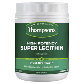 Thompson's High Potency Super Lecithin Capsules, White, 200 Count