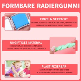 Pack of 12 Kneading Rubber with Plastic Casing, Soft Kneadable Eraser Modelling Putty Sketch Putty Rubber Colourful Drawing Painting Kneading Eraser Faber Castell Clay Eraser Set Eraser