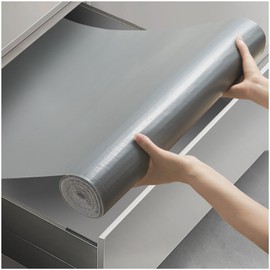 Viseeko Shelf and Drawer Liner for Kitchen Cabinet, Non-Adhesive Cabinet Liners for Shelves, Strong Grip Shelf Paper Non-Slip Waterproof Easy to Cut for Dresser Cupboard, Grey, 24 in x 20 ft