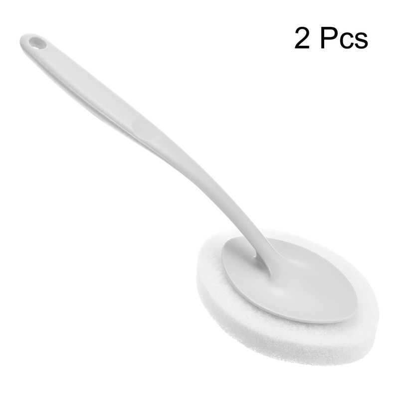 PATIKIL 13.5cm Putzbürste 2Pack Schrubben Rutschfest Handgriff Badewanne Schwamm Grau