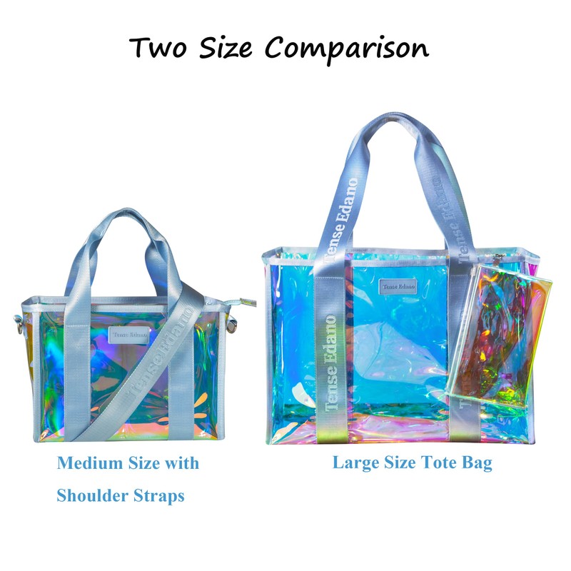 Tense Edano Iridescent Beach Tote for Women, Large Beach Bag